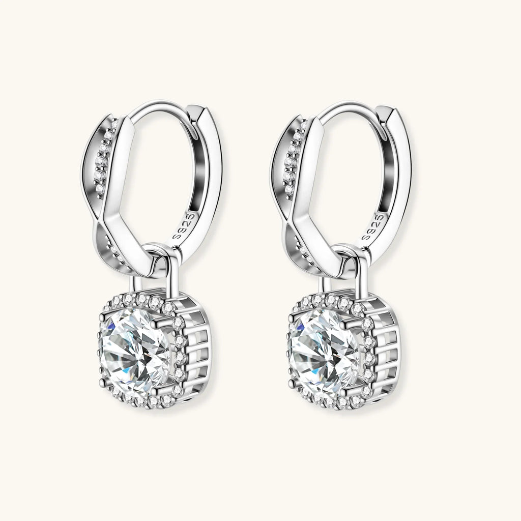 Twisted Infinity Halo Moissanite Earrings by ViVi Sotto