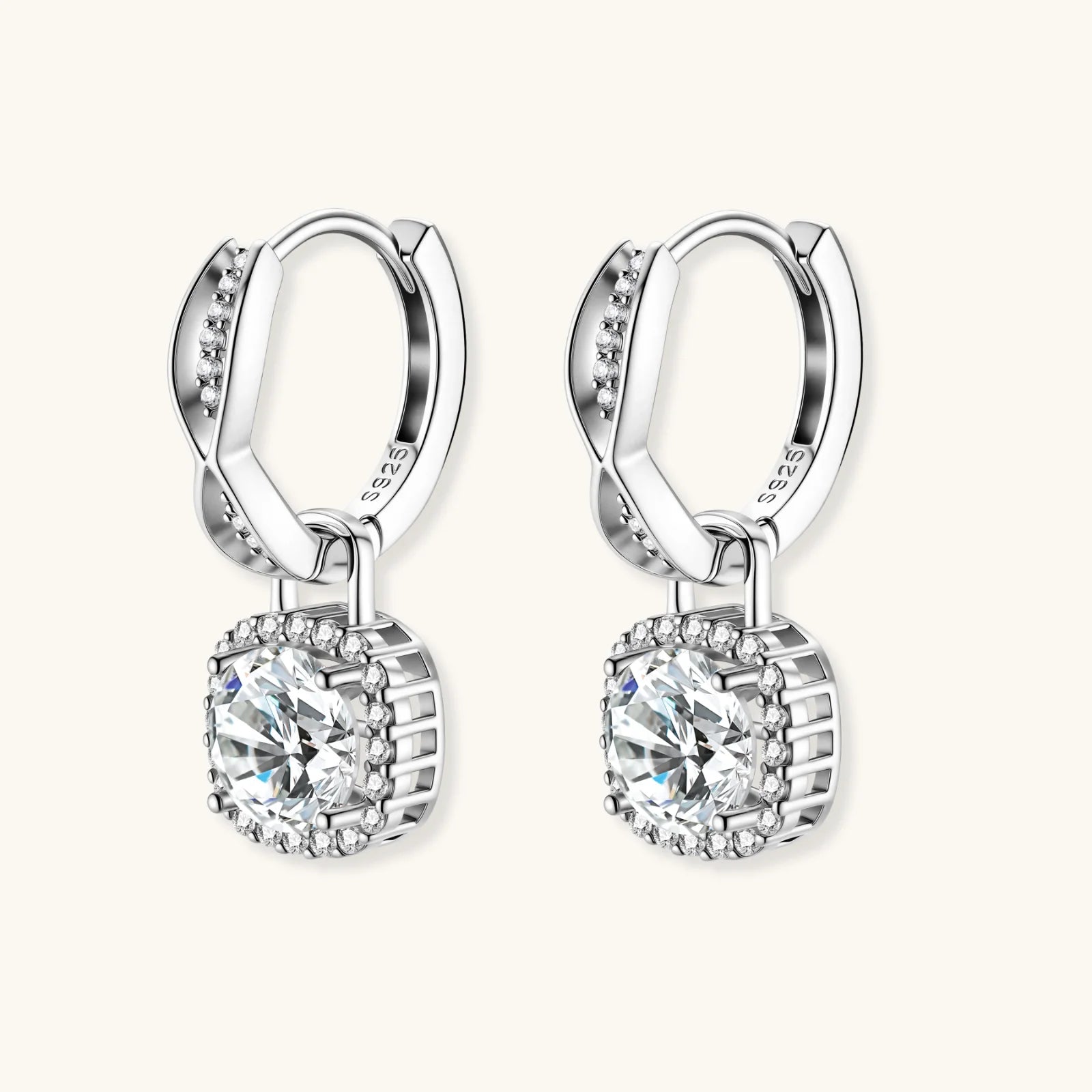 Twisted Infinity Halo Moissanite Earrings by ViVi Sotto