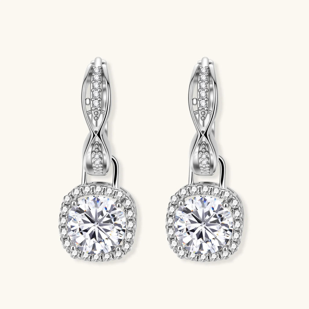 Twisted Infinity Halo Moissanite Earrings by ViVi Sotto