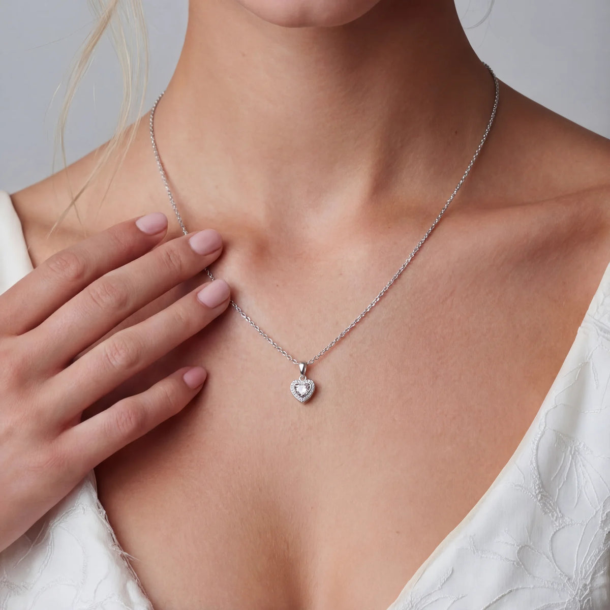Heart of Light Moissanite Necklace by ViVi Sotto