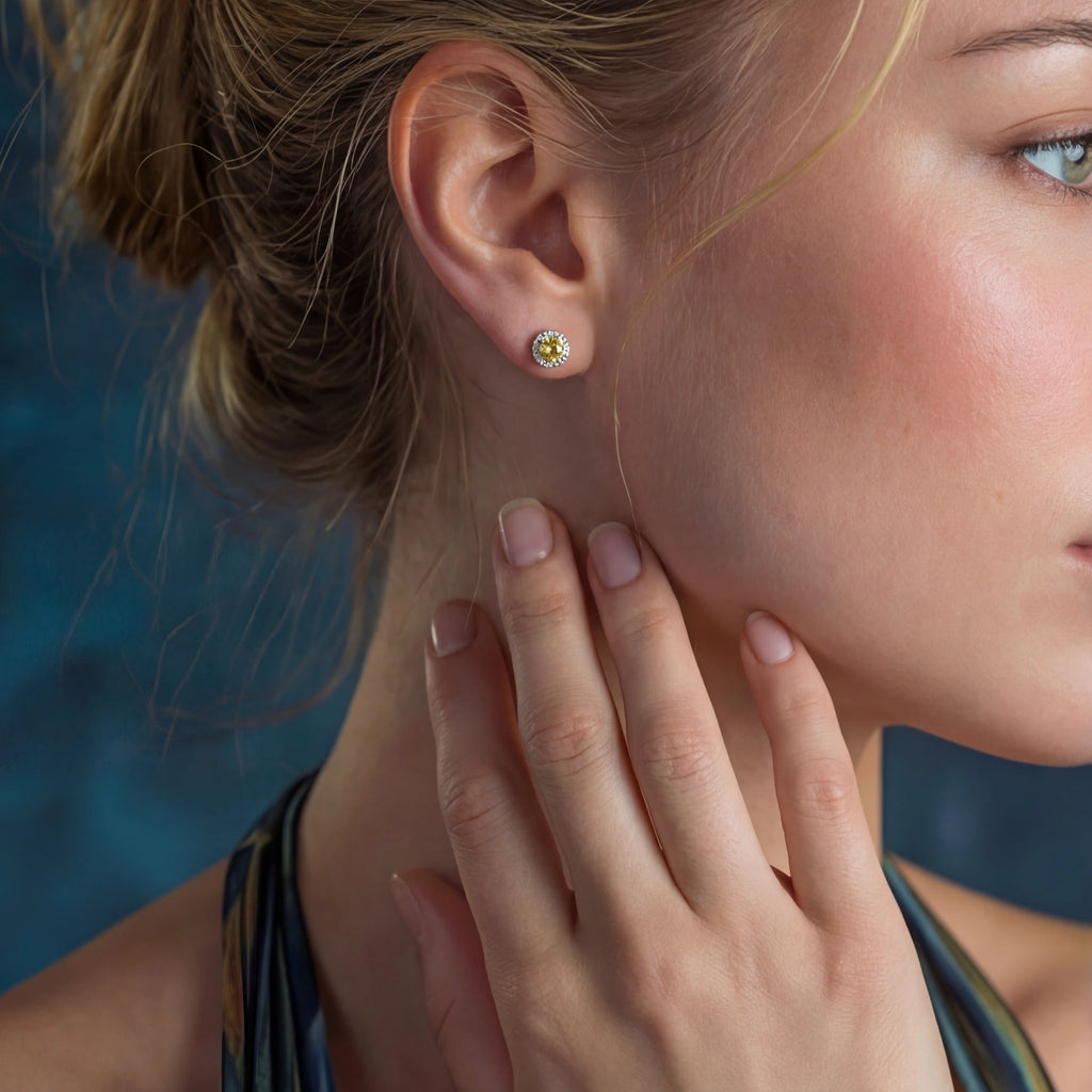 Sunburst Halo Studs by ViVi Sotto