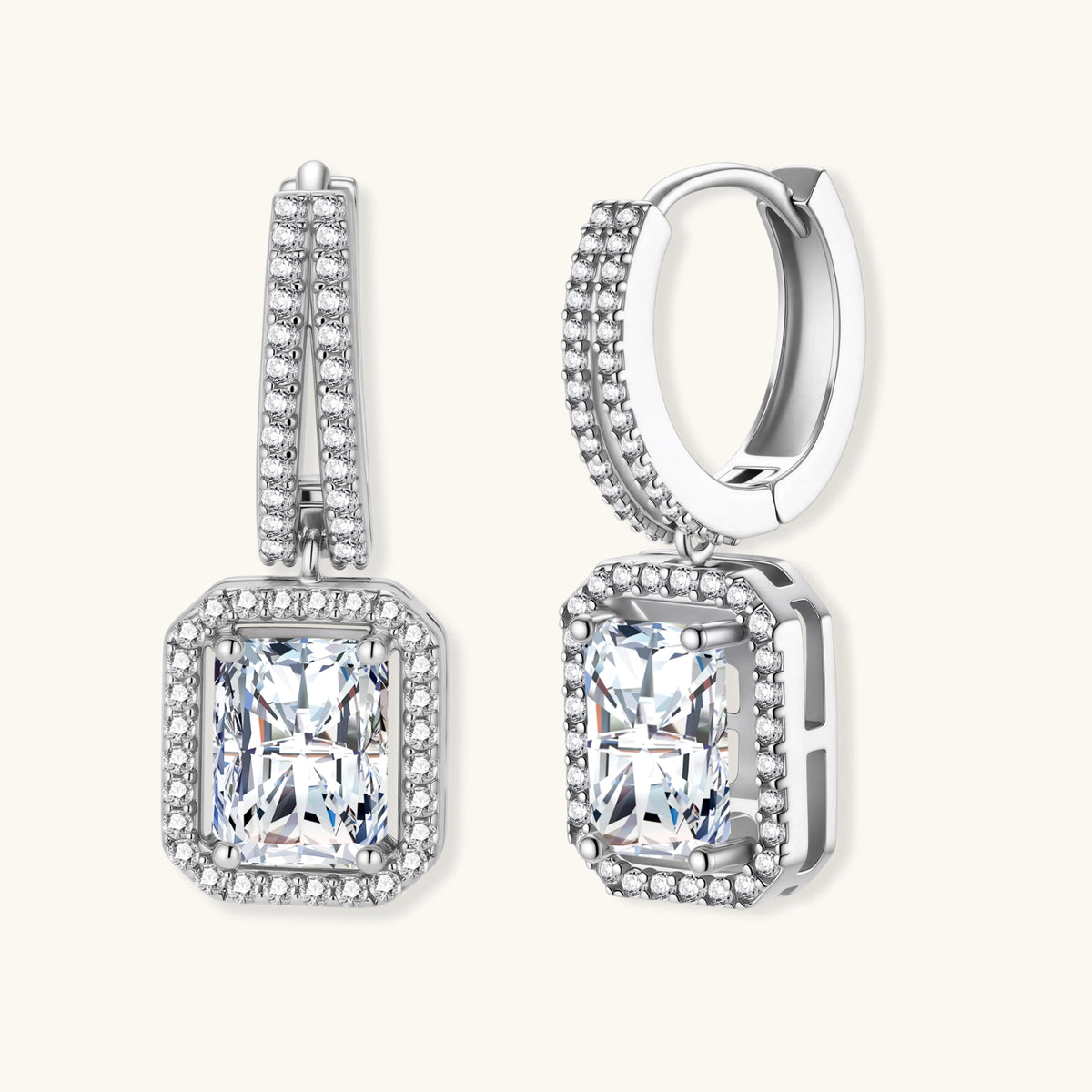 Emerald Cut Moissanite Drops by ViVi Sotto