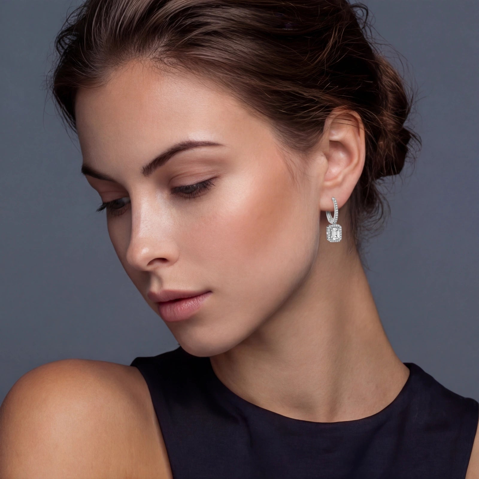 Emerald Cut Moissanite Drops by ViVi Sotto