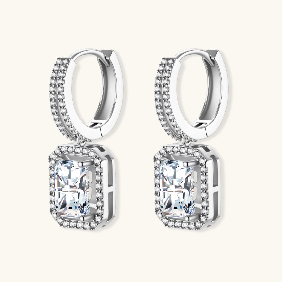 Emerald Cut Moissanite Drops by ViVi Sotto