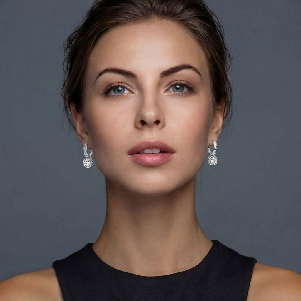 Twisted Infinity Halo Moissanite Earrings by ViVi Sotto