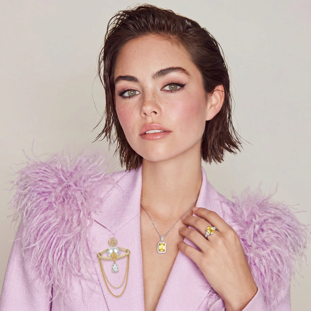 Golden Radiance Moissanite Set by ViVi Sotto