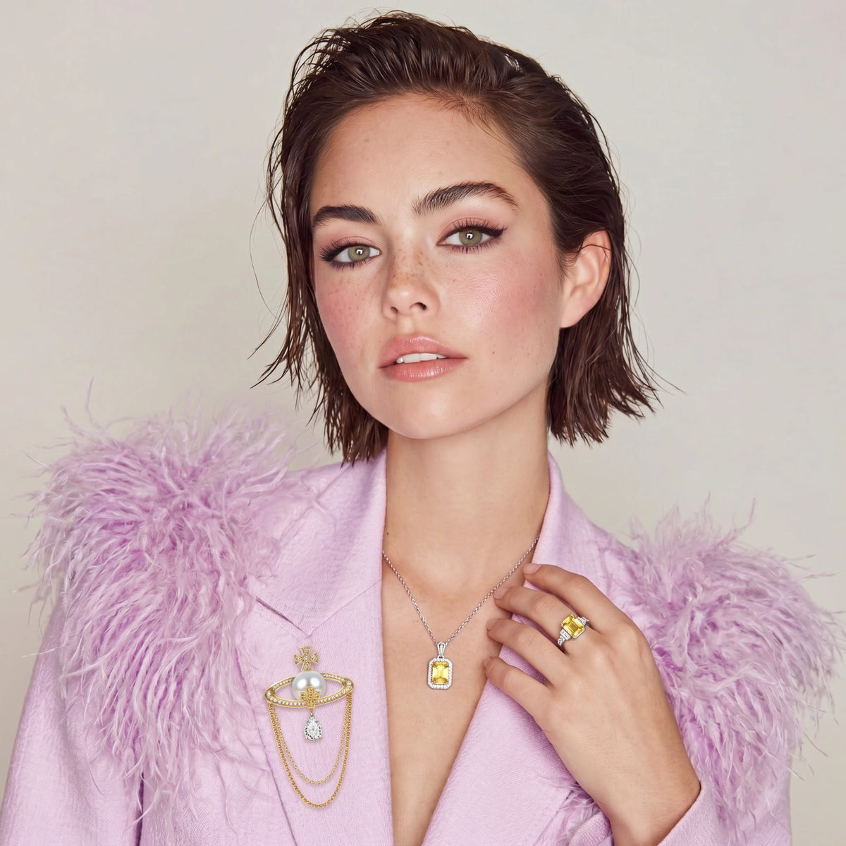 Golden Radiance Moissanite Set by ViVi Sotto