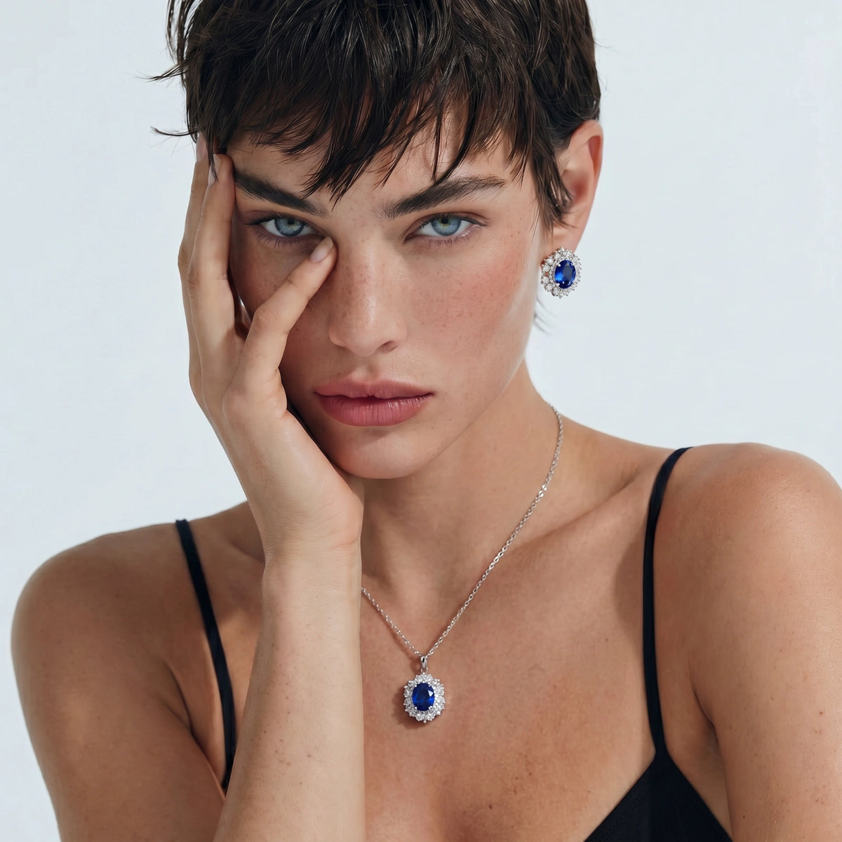Royal Sapphire Halo Set by ViVi Sotto