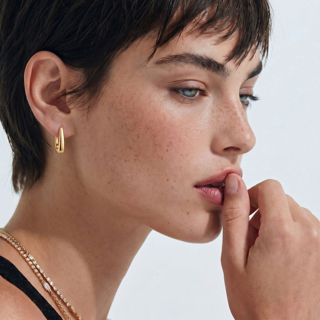 Golden Hour Huggie Earrings by ViVi Sotto