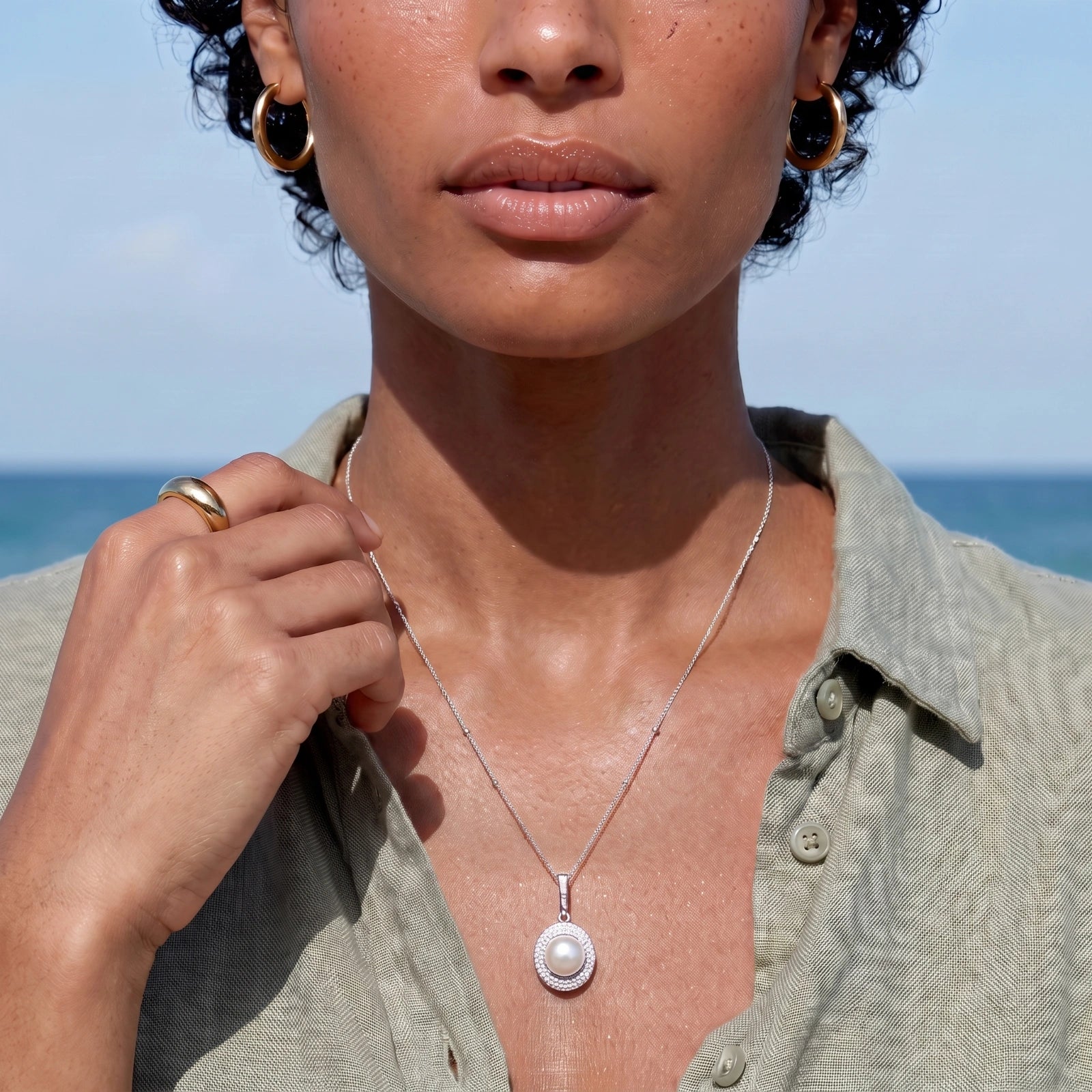 Pearl Halo Necklace by ViVi Sotto