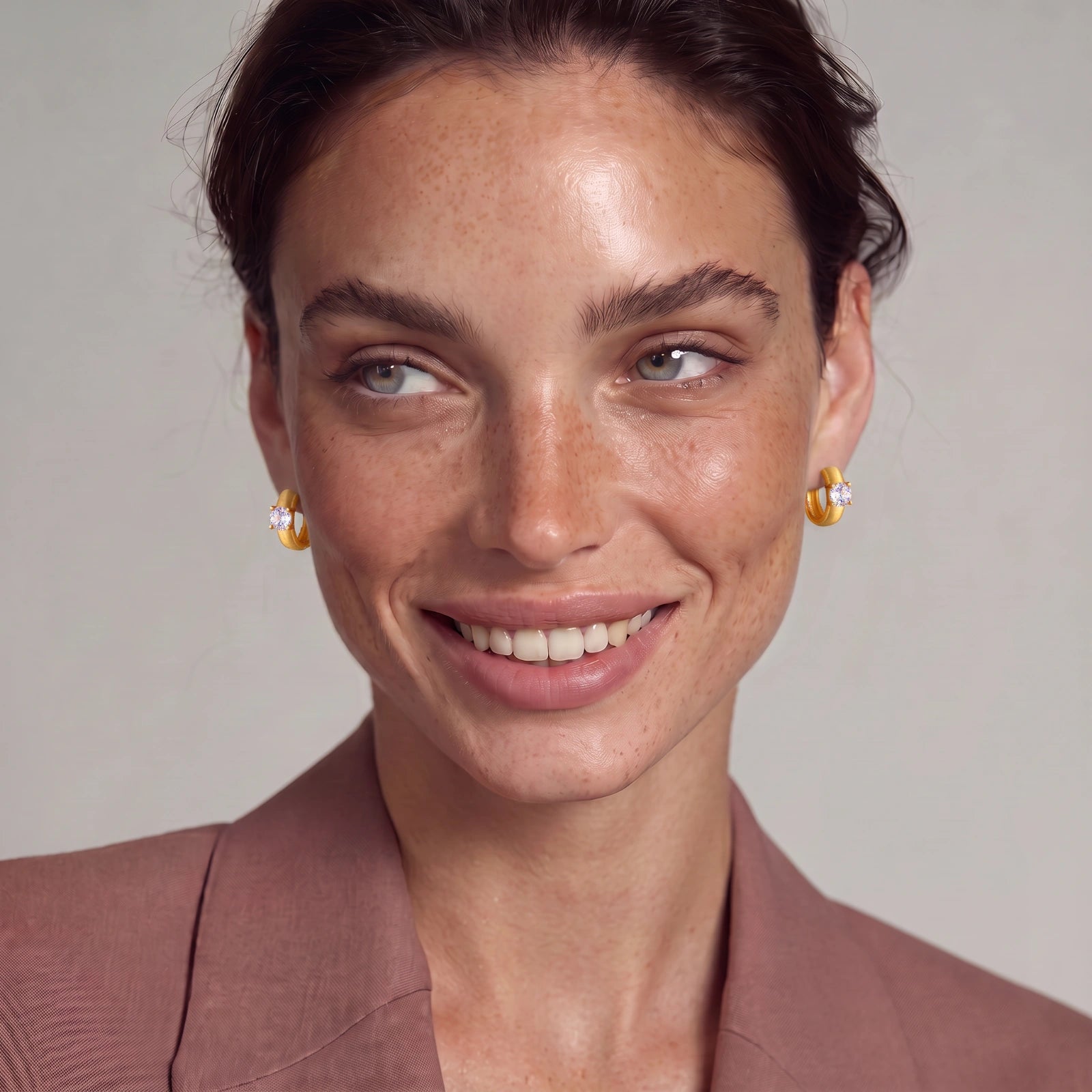 Solitaire Huggie Hoops by ViVi Sotto